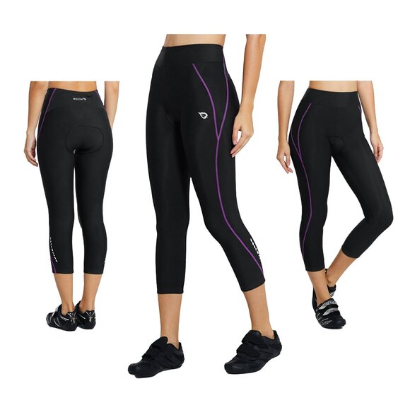 Baleaf - Bike Shorts 3D Padded Cycling Pants High Waisted Tummy Control Capris - Picture 1 of 14